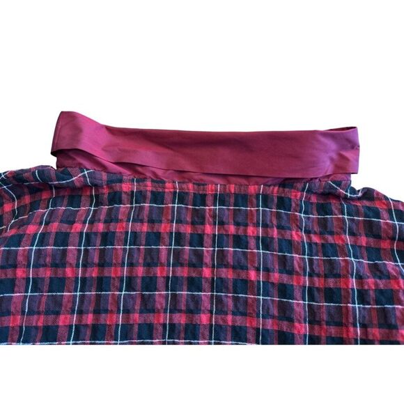 Kedem Sasson Top One Size Red Plaid Pockets Oversized Art to Wear - Picture 11 of 15